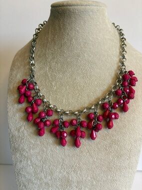 Pink Statement Necklace Cluster Bib Necklace Bold Chunky J Crew Style